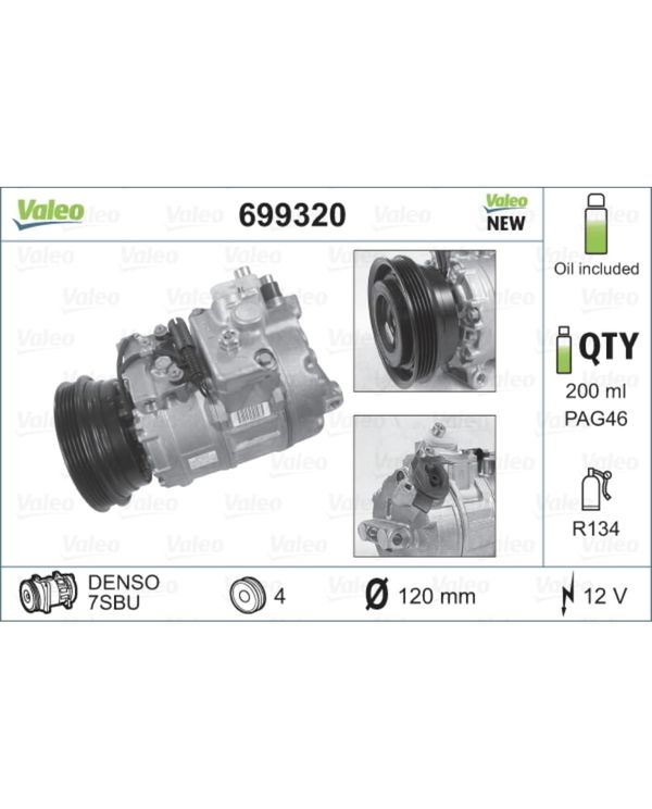 Kompressor Klimaanlage VALEO 699320 für BMW 5er Retromotion