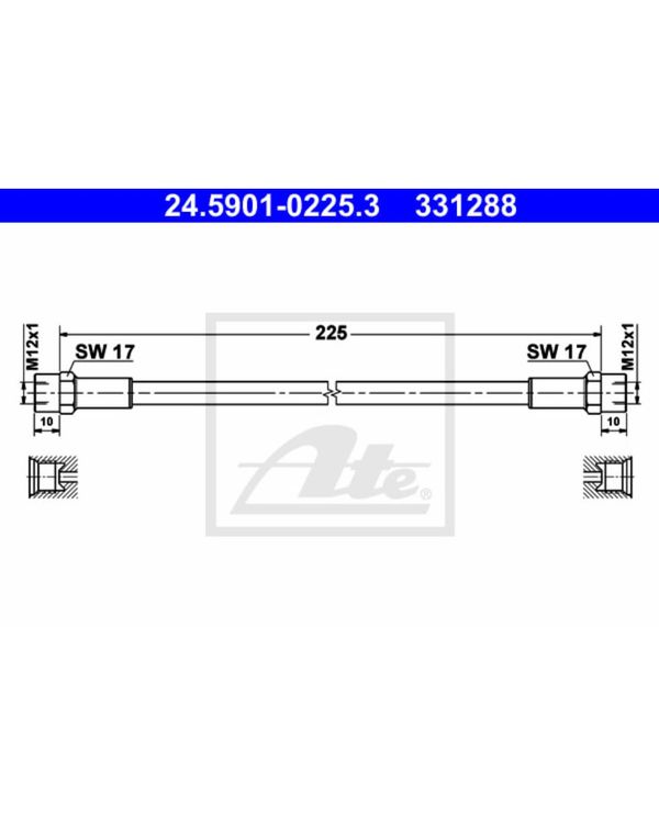 ATE 24.5901-0225.3 Kupplungsschlauch   für Mercedes-Benz Stufenheck /8 Coupe 