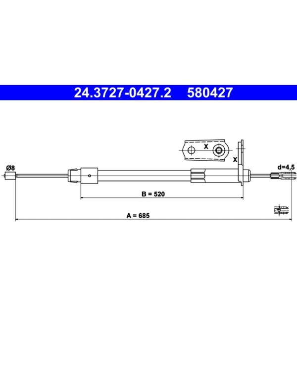 Seilzug Feststellbremse ATE 24.3727-0427.2 für Mercedes-Benz A  