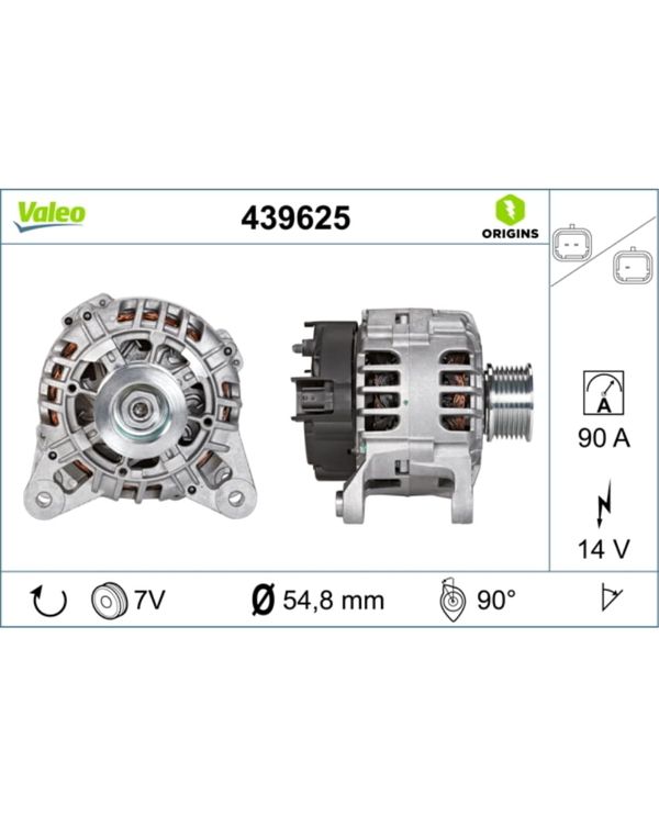 Generator VALEO 439625 für Renault Wind Twingo II Modus Grand Clio III ...