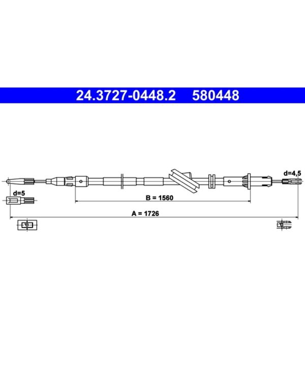 Seilzug Feststellbremse ATE 24.3727-0448.2 für Mercedes-Benz E  