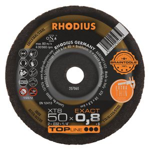 RHODIUS Extradünne Mini Trennscheibe XT8 EXACT MINI | Ø 50 x 0,8 x 6,00mm Form 41
