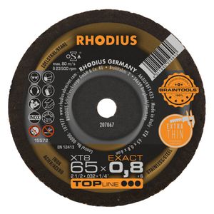 RHODIUS Extradünne Mini Trennscheibe XT8 EXACT MINI | Ø 65 x 0,8 x 6,00mm Form 41
