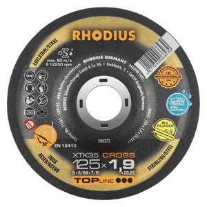 RHODIUS Extradünne Trennscheibe XTK35 CROSS | Ø 125 x 1,9 x 22,23mm Form 27