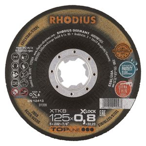 RHODIUS Extradünne Trennscheibe XTK8 EXACT X-LOCK | 125 x 0,8 x 22,23mm