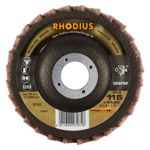 RHODIUS Vlieslamellenschleifscheibe  VLS | Ø 115 x 22,23mm schräg