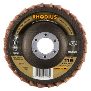 RHODIUS Vlieslamellenschleifscheibe  VLS | Ø 115 x 22,23mm schräg