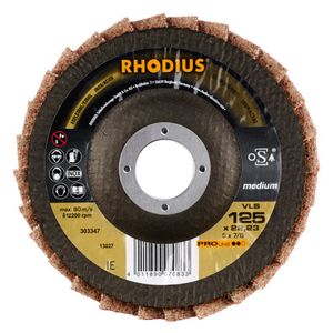RHODIUS Vlieslamellenschleifscheibe  VLS | Ø 125 x 22,23mm schräg