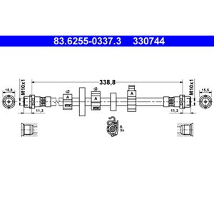 Bremsschlauch ATE 83.6255-0337.3 für VW Transporter T4