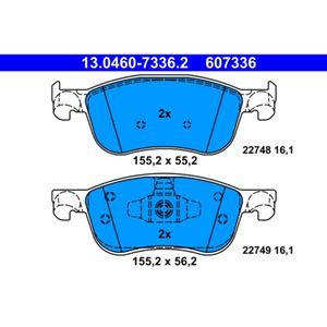 Bremsbelagsatz Scheibenbremse ATE 13.0460-7336.2 für Ford Fiesta VII