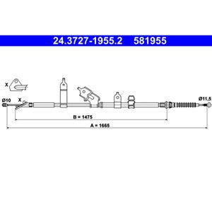 Seilzug Feststellbremse ATE 24.3727-1955.2