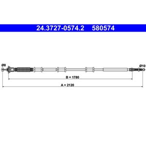 Seilzug Feststellbremse ATE 24.3727-0574.2 für Fiat Doblo