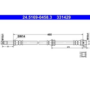 Bremsschlauch ATE 24.5169-0458.3 für BMW 3er