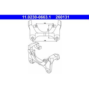 Halter Bremssattel ATE 11.0230-0663.1 für VW Skoda Audi Passat B6 Variant A3