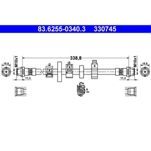 Bremsschlauch ATE 83.6255-0340.3 für VW Transporter T4