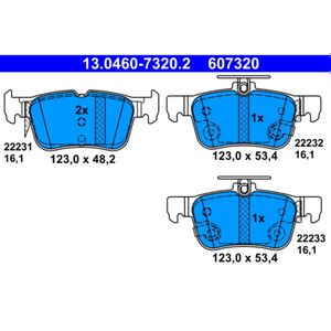 Bremsbelagsatz Scheibenbremse ATE 13.0460-7320.2 für Ford Usa Mondeo V Edge