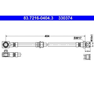 Bremsschlauch ATE 83.7216-0404.3 für Opel Omega B Caravan