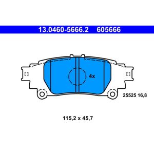 Bremsbelagsatz Scheibenbremse ATE 13.0460-5666.2 für Lexus GS