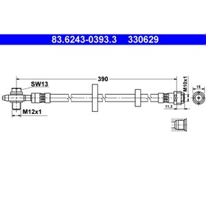 Bremsschlauch ATE 83.6243-0393.3 für VW Lupo I