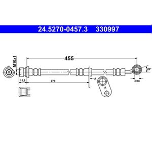 Bremsschlauch ATE 24.5270-0457.3 für Honda Accord VII