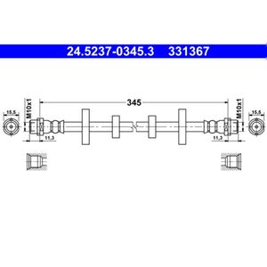 Bremsschlauch ATE 24.5237-0345.3 für VW Transporter T4