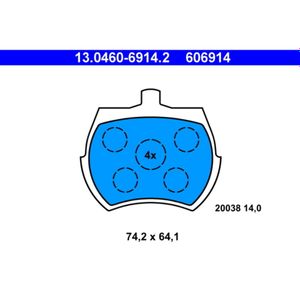 Bremsbelagsatz Scheibenbremse ATE 13.0460-6914.2 für Austin Rover Innocenti