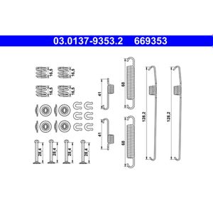 Zubehörsatz Bremsbacken ATE 03.0137-9353.2 für Daihatsu Sirion Materia Cuore VII