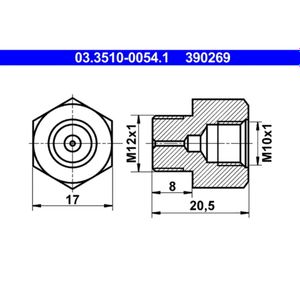 ATE 03.3510-0054.1 Adapter, Bremsleitung