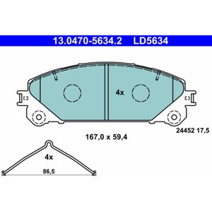 Bremsbelagsatz Scheibenbremse ATE 13.0470-5634.2 für Lexus RX