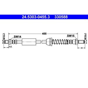 Bremsschlauch ATE 24.5303-0455.3 für Ford Escort V Orion III Turnier