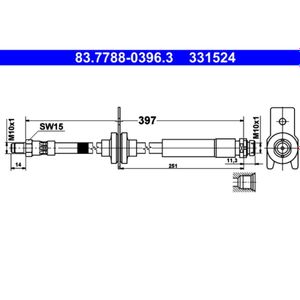 Bremsschlauch ATE 83.7788-0396.3 für Ford Focus III