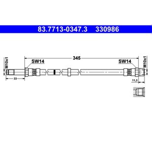 Bremsschlauch ATE 83.7713-0347.3 für Volvo Xc70 Cross Country I
