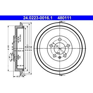 Bremstrommel ATE 24.0223-0016.1 (2 Stk.) für Skoda Roomster Octavia I
