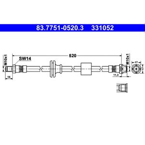 Bremsschlauch ATE 83.7751-0520.3 für BMW X3