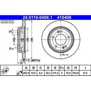 Bremsscheibe ATE 24.0110-0408.1 (2 Stk.) für Hyundai Kia Ioniq Niro Elantra VI