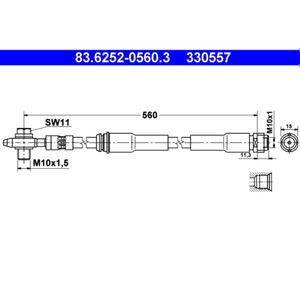 Bremsschlauch ATE 83.6252-0560.3 für Audi TT