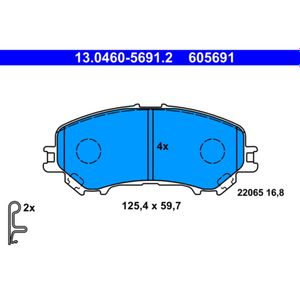 Bremsbelagsatz Scheibenbremse ATE 13.0460-5691.2 für Renault Kadjar Koleos II