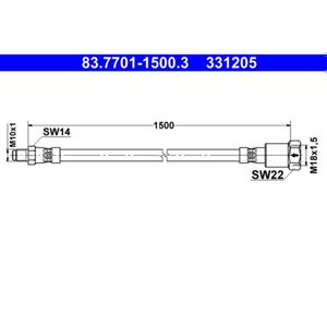 ATE 83.7701-1500.3 Anschlussschlauch, Bremsdruckprüfgerät