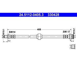 Bremsschlauch ATE 24.5112-0405.3 für Peugeot 205 I 309 II