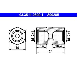 ATE 03.3511-0800.1 Adapter, Bremsleitung