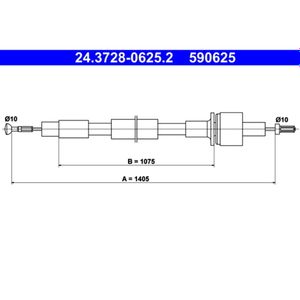 Seilzug Kupplungsbetätigung ATE 24.3728-0625.2 für Ford Scorpio I Sierra