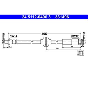 Bremsschlauch ATE 24.5112-0406.3 für Fiat Opel Jeep Doblo Cargo Combo