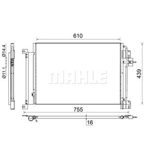 Kondensator Klimaanlage MAHLE AC 670 000S