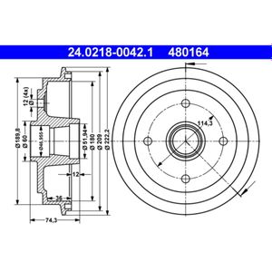 Bremstrommel ATE 24.0218-0042.1 (2 Stk.)