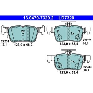 Bremsbelagsatz Scheibenbremse ATE 13.0470-7320.2 für Ford Usa Mondeo V Edge