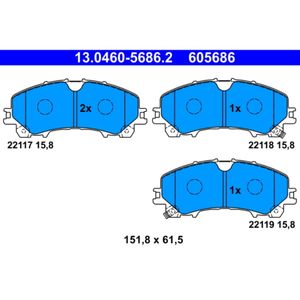 Bremsbelagsatz Scheibenbremse ATE 13.0460-5686.2 für Infiniti Renault Q50