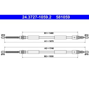 Seilzug Feststellbremse ATE 24.3727-1059.2 für Renault Espace III