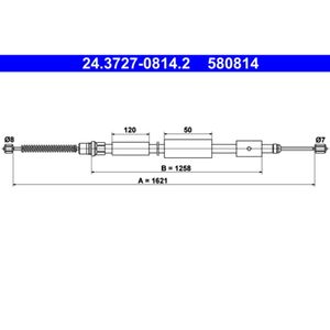 Seilzug Feststellbremse ATE 24.3727-0814.2 für Peugeot 306