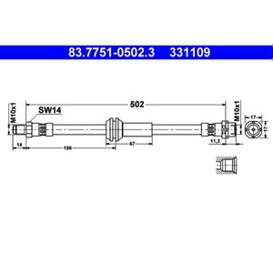 Bremsschlauch ATE 83.7751-0502.3 für BMW 1er