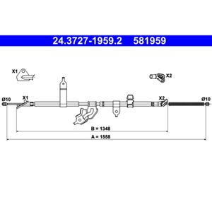 Seilzug Feststellbremse ATE 24.3727-1959.2